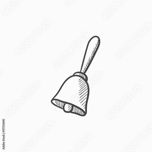 School bell sketch icon.