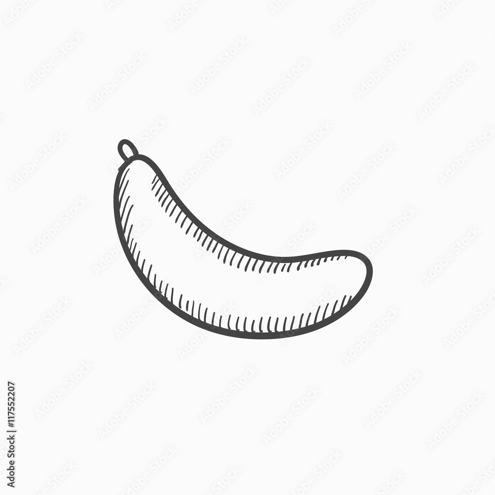Banana sketch icon. Banana sketch icon.