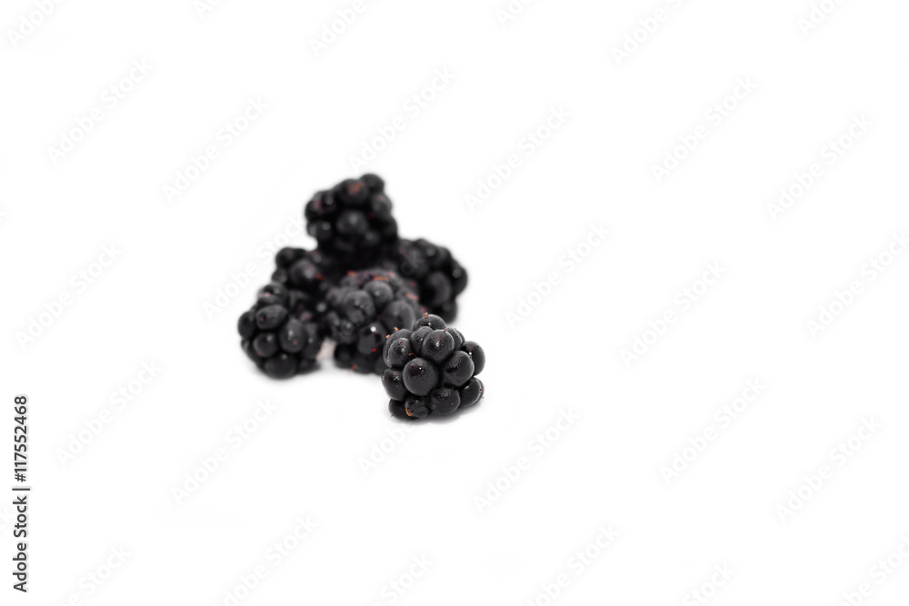 Bunch of blackberries isolated on white Bunch of blackberries isolated on white