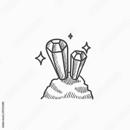 Gemstones sketch icon.