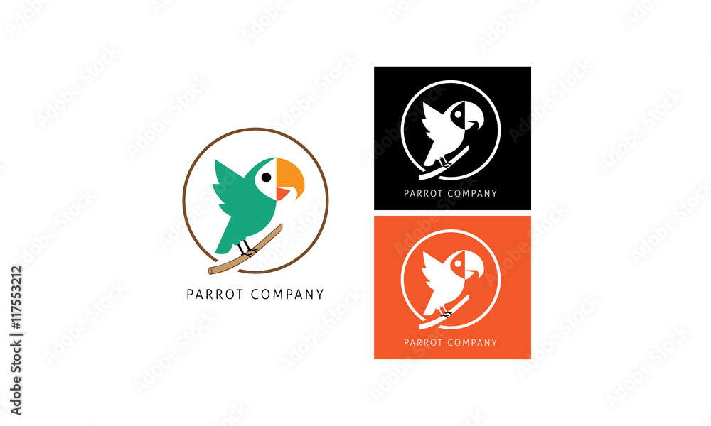 Vector logo parrot company Vector logo parrot company