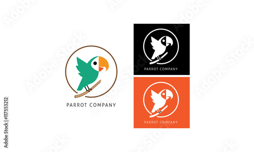Vector logo parrot company