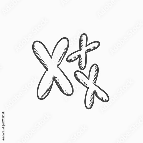 Chromosomes sketch icon.