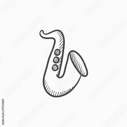 Saxophone sketch icon.