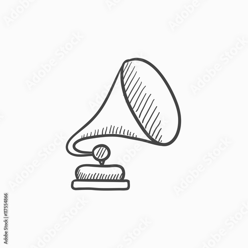 Gramophone sketch icon.