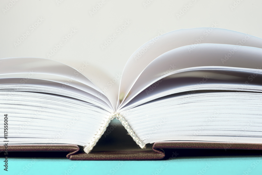 Open book on light table. Back to school. Copy space Open book on light table. Back to school. Copy space