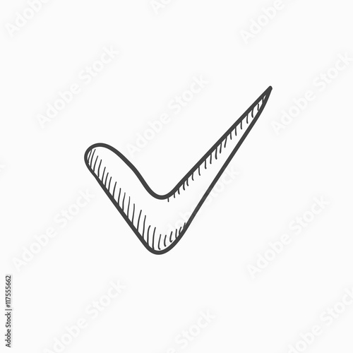 Tick sketch icon.