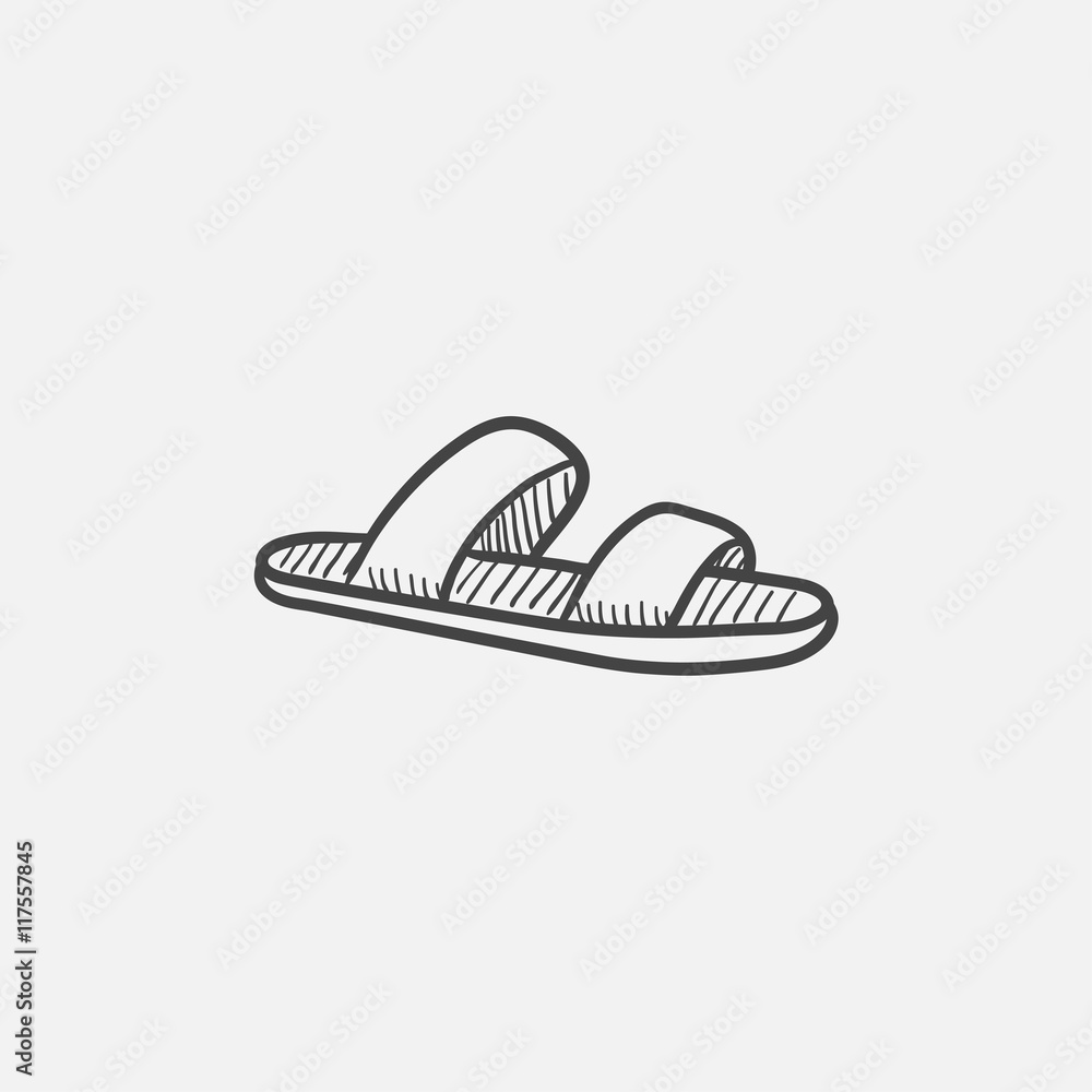 Flip-flops sketch icon. Flip-flops sketch icon.