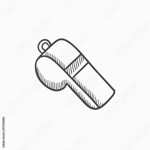 Whistle sketch icon.