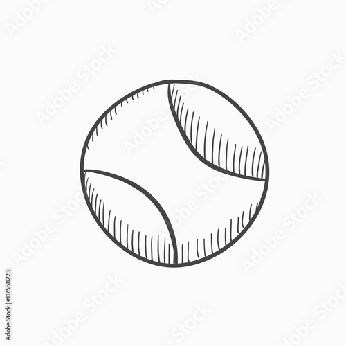Tennis ball sketch icon.