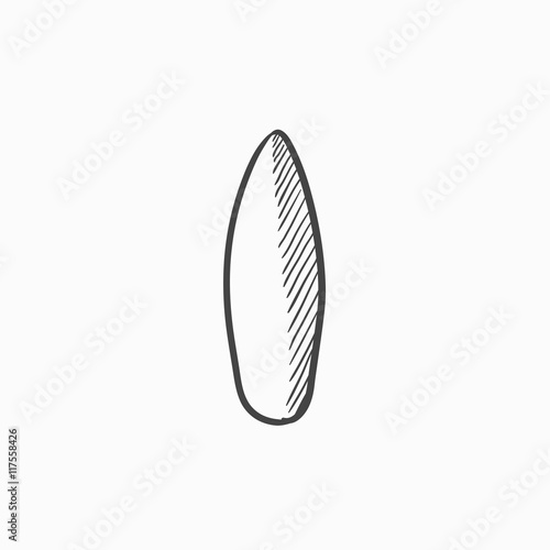 Surfboard sketch icon.