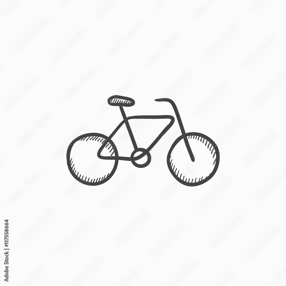 Fototapeta premium Bicycle sketch icon.
