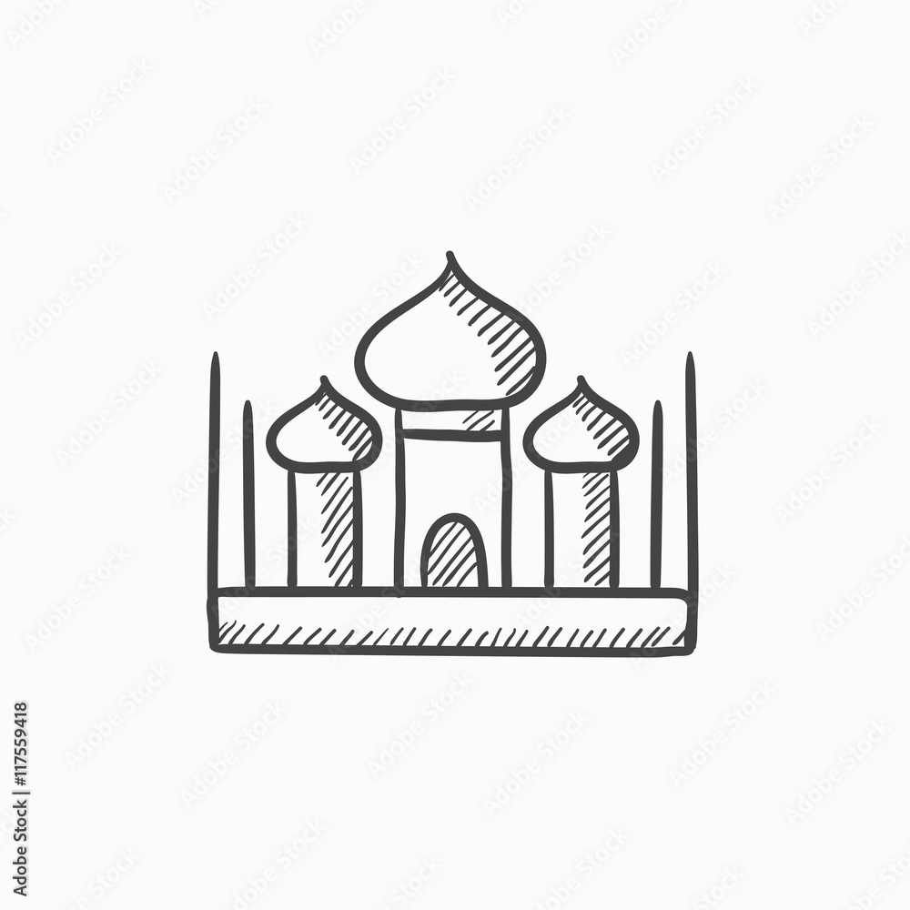 Mosque sketch icon.