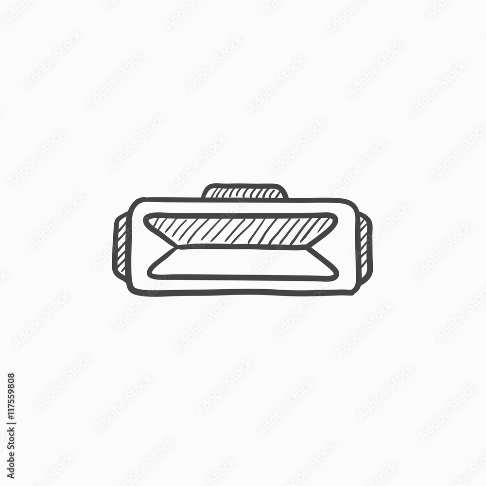 Virtual reality headset sketch icon. Virtual reality headset sketch icon.