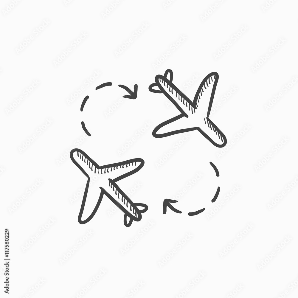 Airplanes sketch icon. Airplanes sketch icon.