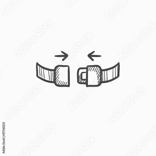 Seat belt sketch icon.
