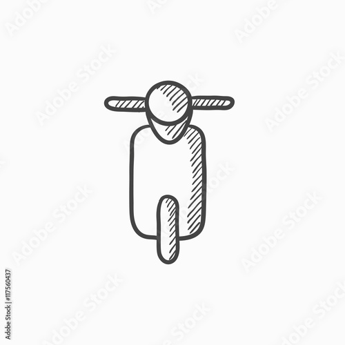 Scooter sketch icon.