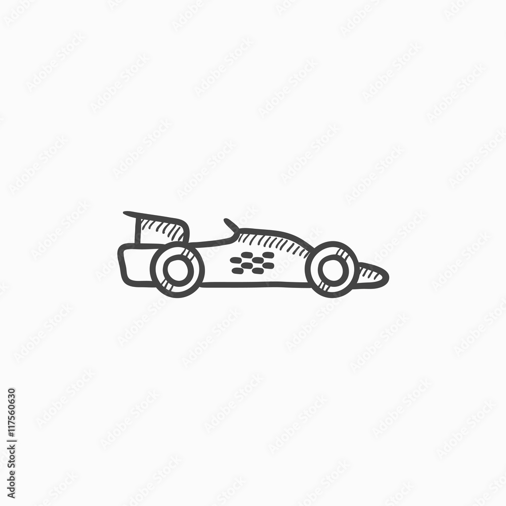 Race car sketch icon. Race car sketch icon.
