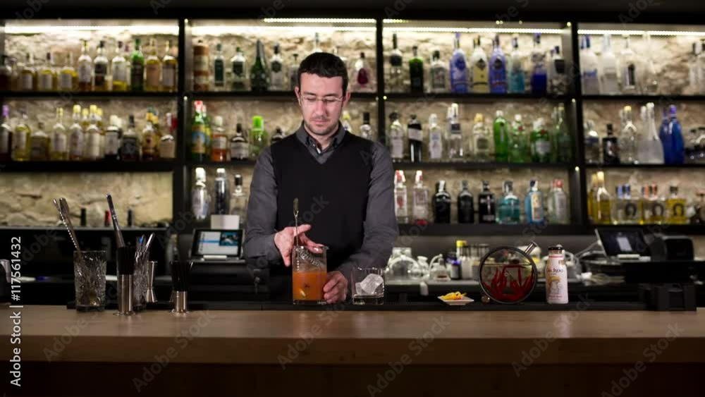 experimental cocktail waiter makes a special experimental cocktail waiter makes a special
