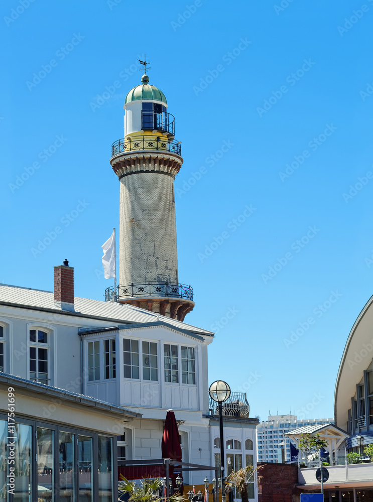 Old lighthouse in Warnemuende, Germany