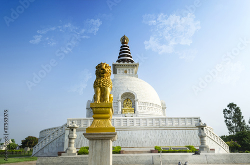 Peace statue shanti stupa new delhi India