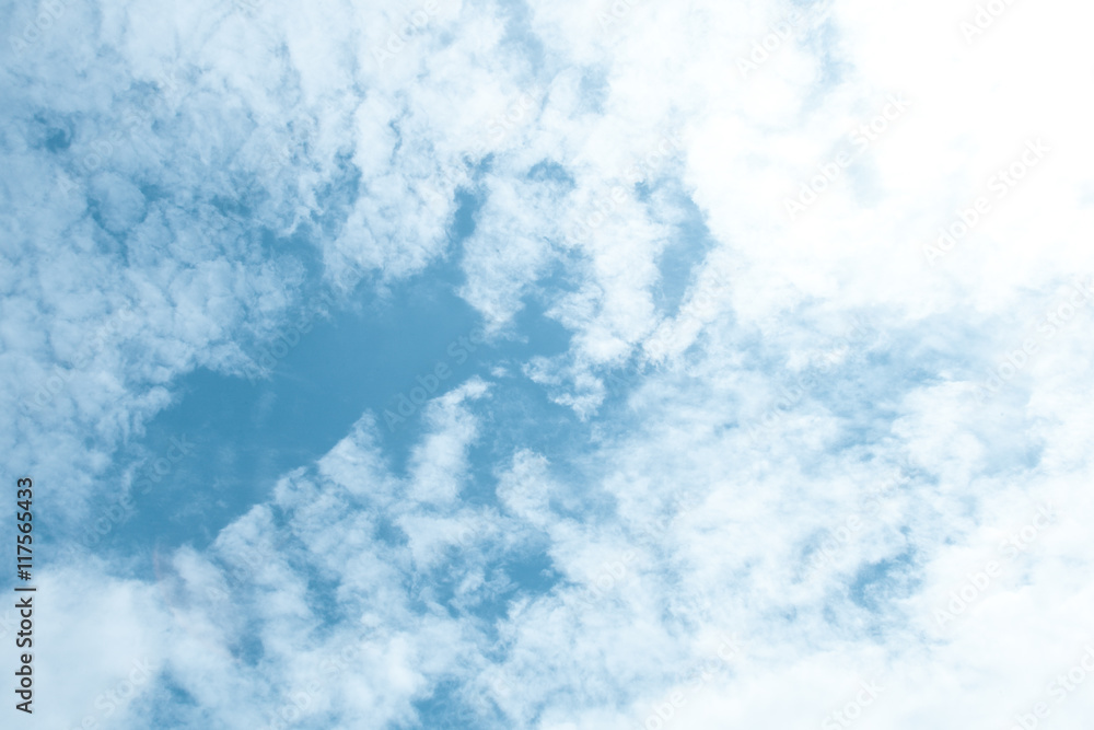 Blue sky and white clouds; beauty bright clear day Blue sky and white clouds; beauty bright clear day