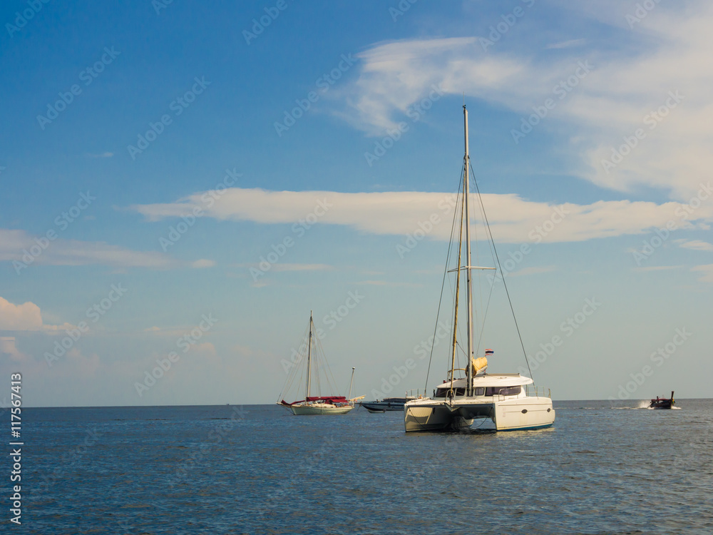 yacht and blue water Andaman sea