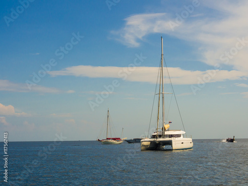 yacht and blue water Andaman sea