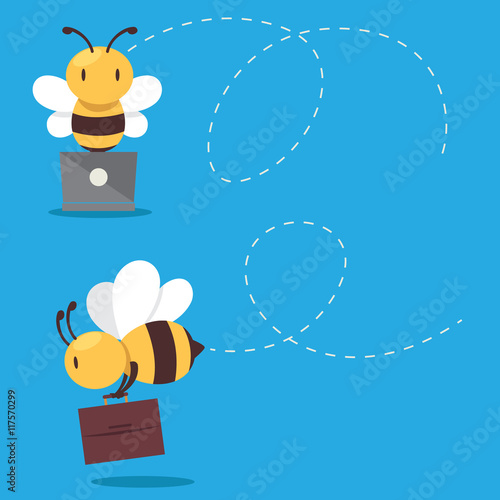 Business bee mascot