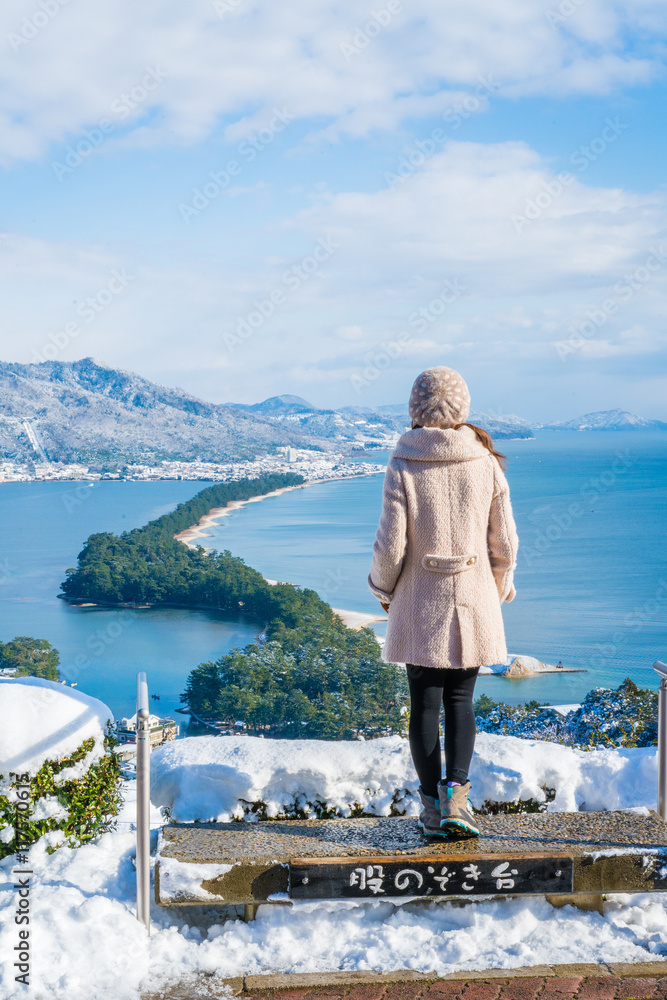 Fototapeta premium Amanohashidate Bridge to heaven viewpoint