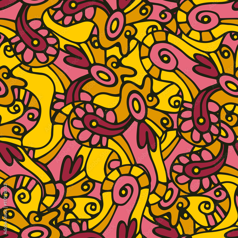 Seamless abstract pattern.Vector image. Doodle style.