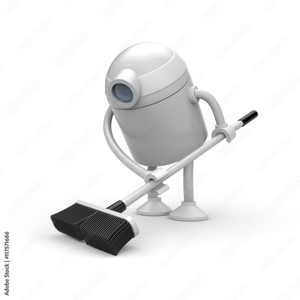 Robot cleaner with mop. 3d illustration Robot cleaner with mop. 3d illustration