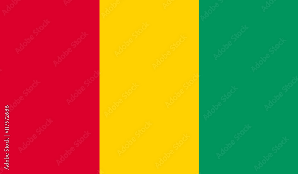 original and simple Guinea flag isolated vector in official colors and Proportion Correctly