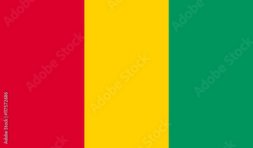 original and simple Guinea flag isolated vector in official colors and Proportion Correctly