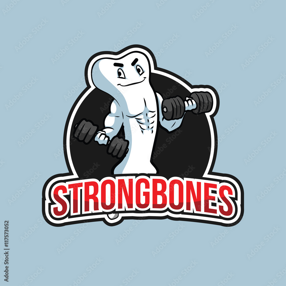strong bones illustration design full colour
