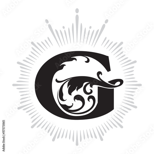 Letter G logo icon design template elements. Logotype, label, emblem.
