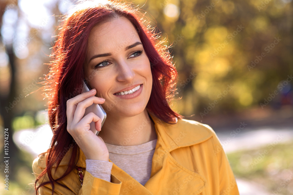 Beautiful woman talking on the phone Beautiful woman talking on the phone