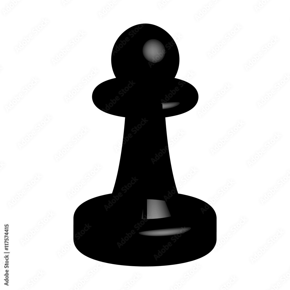 Isolated chess pawn. 3D style vector illustration Isolated chess pawn. 3D style vector illustration