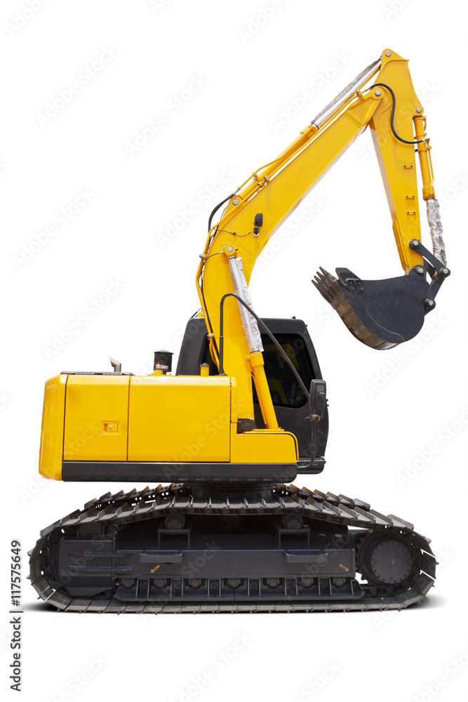 New excavator isolated New excavator isolated