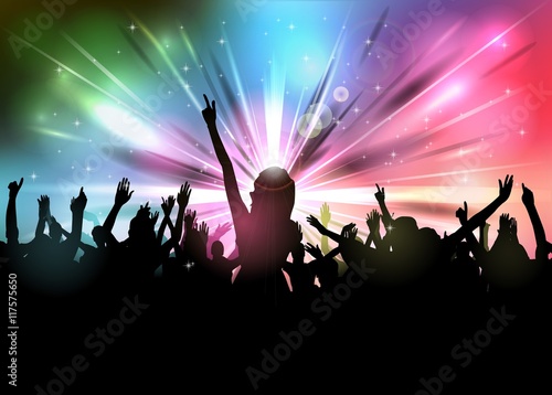 Club party with dancing people