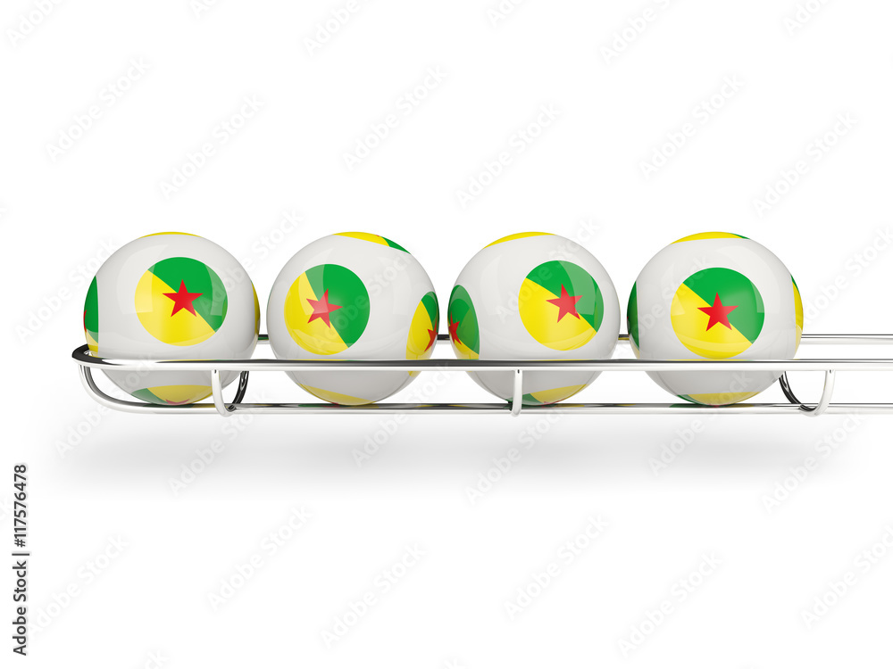 Flag of french guiana on lottery balls Flag of french guiana on lottery balls