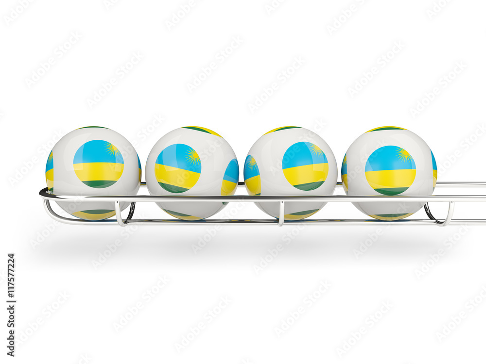 Flag of rwanda on lottery balls Flag of rwanda on lottery balls