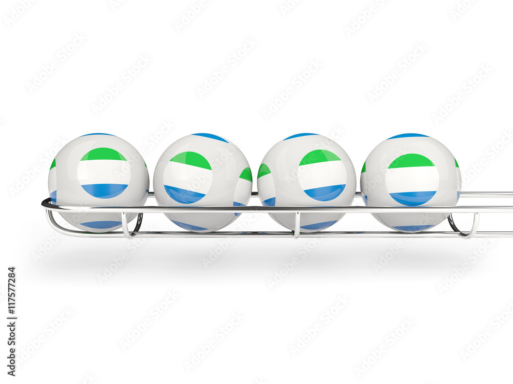 Flag of sierra leone on lottery balls Flag of sierra leone on lottery balls