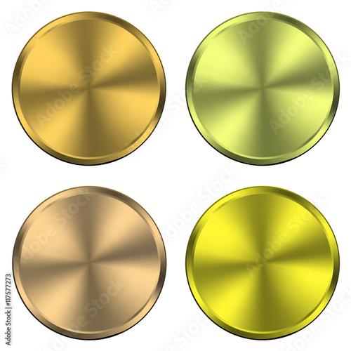 Circular metallic vector plates gold
