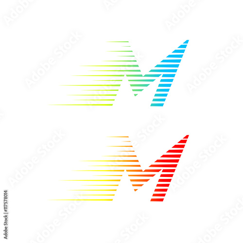 Abstract letter M logo,fast speed fire moving,quick energy sign for your orporate identity