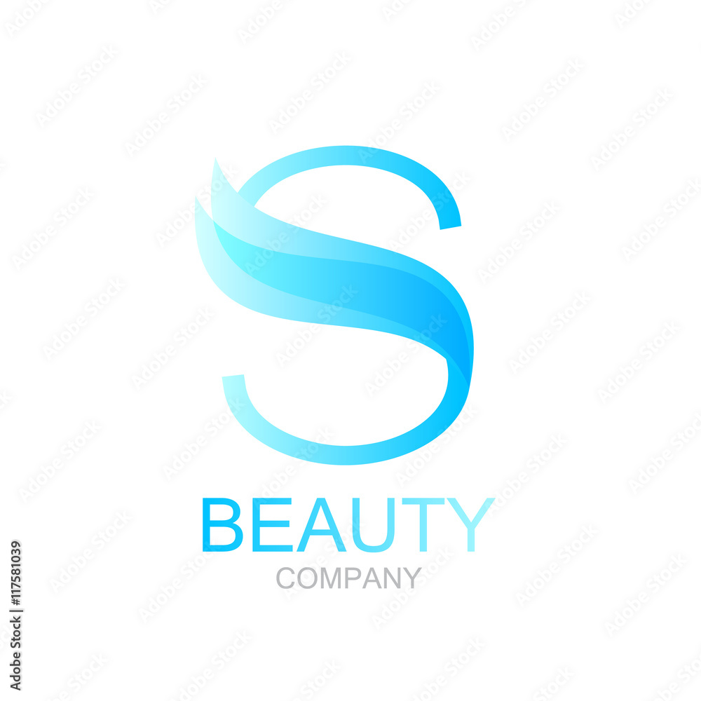 Fototapeta premium Abstract letter S logo design template with beauty spa salons. yoga