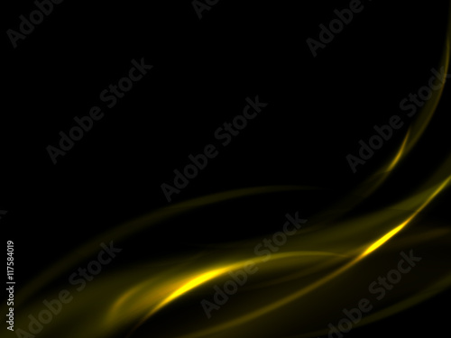 Abstract background with a gold line on a black background, vector illustration
