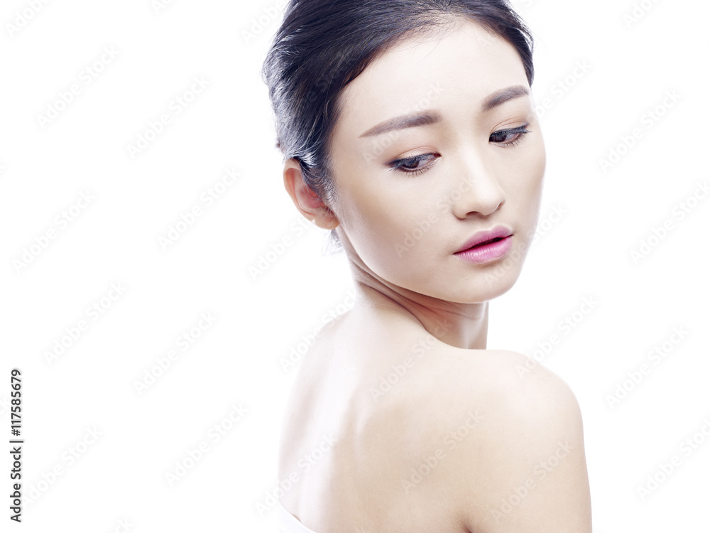portrait of young asian woman, isolated on white background portrait of young asian woman, isolated on white background