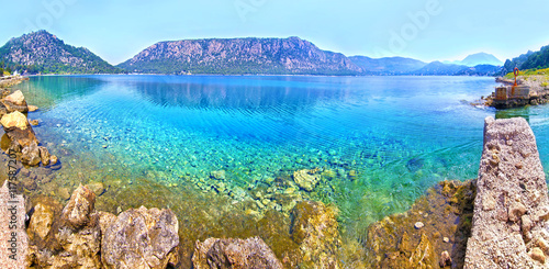 panoramic photo of Heraion lake - Vouliagmeni Loutraki Greece photo
