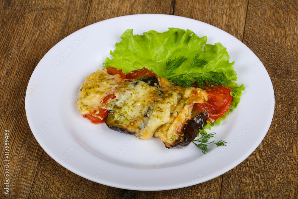 Vegerables baked with cheese Vegerables baked with cheese